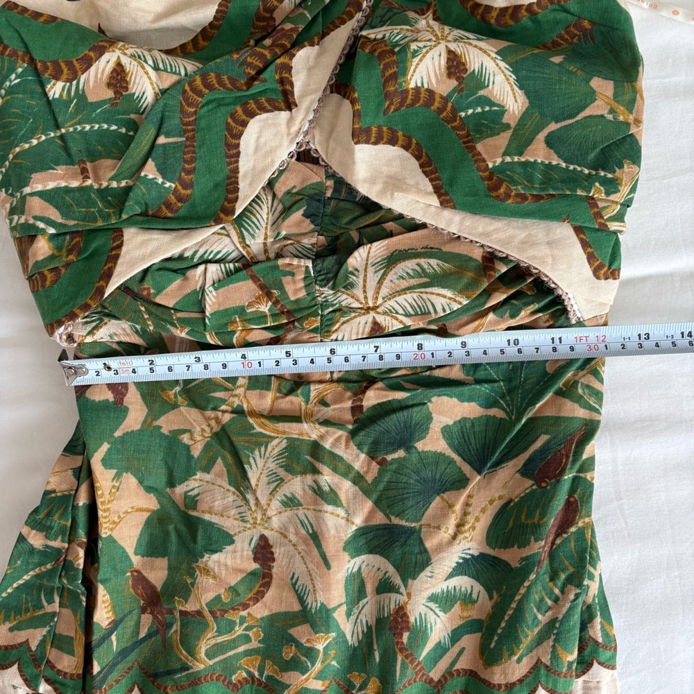NWOT Farm Rio Beige Tropical Isla Lenzing™ Ecovero™ Euroflax™ Maxi Dress S - Picture 11 of 16
